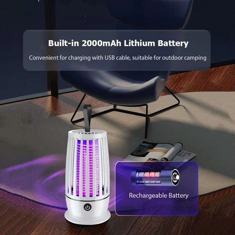 Electric Mosquito Zapper UV Bug Killer Portable Rechargeable Mosquito Trap Lamp