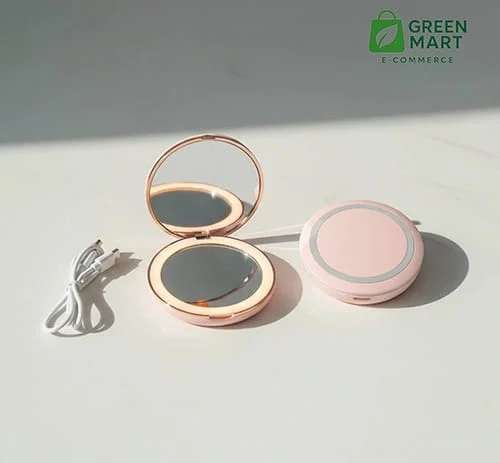 Crystal Shiny Round Portable Princess Mirror